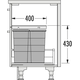 Hailo allegro k.60 cm h.380 mm 28+2x13l antraciet