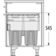 Hailo Laundry Carrier k.60 2x33l+12l 2,5l grijs