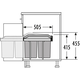 Hailo tandem i 2x15l grijs