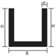 Aluminium mat profiel U