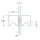Paar knoppen met greep, voor 8/14 mm glas, B38 L40, chroom