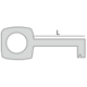Sleutel 20 zamak 42mm vernikkeld