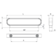 Greep RACE BA32 L64 eik/zamak mat zwart
