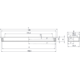 Komgreep lux zamak RVS look ba 192mm L 208mm