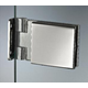 Vierkant scharnier wand/glas voor smalle deurposten, voor 8/12 mm glas, B85 H65, glanzend rvs