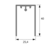 Cadro U-profiel AvanTech YOU / Actro YOU / Actro 5D, 3000 mm, mat zwart