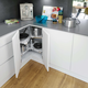 Draaikorf 3/4 d:820mm hout wit+chroom