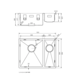 LR spoelbak 3415R RVS 555X440