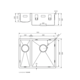 LR spoelbak 1534R RVS 555X440