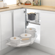 MC Line Dolphin 45cm links chroom/wit met dubbel dempingsysteem