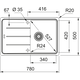 Basis - Inbouwspoeltafel / 780 x 500 mm / 1 bak / Zwart Mat / Omkeerbaar