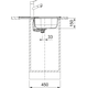 Flash - inbouwspoeltafel/ 620x435mm/ 1 bak/ omkeerbaar