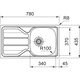Flash - inbouwspoeltafel/ 780x435mm/ 1 bak/ omkeerbaar