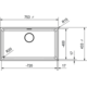 Maris - Onderbouwspoeltafel / 753 x 433 mm / 1 bak / Zwart Mat
