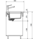 Maris - Onderbouwspoeltafel / 753 x 433 mm / 2 bakken / Zwart Mat
