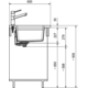 Maris - Onderbouwspoeltafel / 553 x 433 mm / 2 bakken / Grote bak links / Zwart Mat