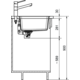 Maris - Vlakbouwspoeltafel / 553 x 433 mm / 2 bakken / Grote bak links / Zwart Mat