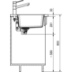 Maris - Vlakbouwspoeltafel / 553 x 433 mm / 2 bakken / Grote bak rechts / Zwart Mat