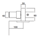 Runway schuifdeurset staal zwart 80kg l.2400mm voor deurbladbreedte 1130-1250mm