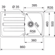 Antea - Inbouwspoeltafel / 860 x 500 mm / 1 bak / Zwart Mat / Omkeerbaar
