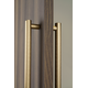 Deurgreep dubbel MOON BIG BA384 L424 aluminium geborsteld messing cava