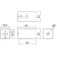 Wandbevestiging, B25 H25 L45, chroom
