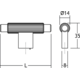 T-knop ARPA L70 aluminium rvs-look