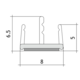 Zelfklevende dichting GLASS LIP, voor 8/13.5 mm glas, B8 L3000, transparant