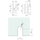 Klem wand/glas gelijk met de wand, voor 6/12 mm glas, B40 H40, chroom