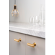 T-knop RILLE L55 aluminium geborsteld zwart