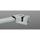 Stabilisatiestang wand/glas met dubbele scharnier, voor 8/12 mm glas, L557, geborsteld rvs effect