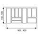 Inleglade k.100 cm alu grijs b901-950 d440-500 mm