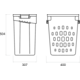Laundry system 50 L k. 450mm wit