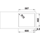 Blanco spoeltafel Dana 6 rvs