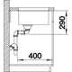 Blanco spoeltafel andano 400/400-u man.