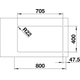 Blanco spoeltafel andano 500/180-u bl man.