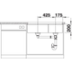 Blanco Subline 480/320-U links zacht wit manuele bediening