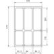 Mono besteklade K 40  cm leigrijs 326 x 473mm 326 x 473mm