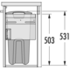 Hailo Laundry Carrier bad k.45 33l grijs