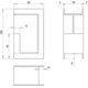 Schuifdeurgreep kube 100x60x40mm rvs - met rand