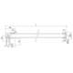 Vaste stabilisatiestang wand/glas, voor 6/10 mm glas, L1320, chroom