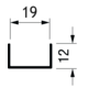 Horizontaal U-profiel PRU19-85 4m alu wit