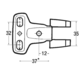 Projectsch.arm mb-6610 dubbel 180° nikkel
