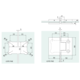 Verstelbare scharnier op één lijn glas/glas zonder zichtbare schroeven, voor 6/8 mm glas, B50 H80, geborsteld rvs effect
