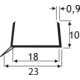 U-prof.vr plinten 16/18mm (4m) transpan