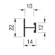 Horizontaal H-profiel PRH10V Terra 4m alu wit