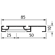 Dubbele onderrail Terra S85 6m alu zwart