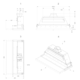 Novy telescopische dampkap 90cm RVS dub motor knop