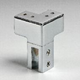 Tweezijdige scharnierende bevestiging op glas, voor 6/10 mm glas, B25 H25 L45, chroom