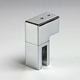 Scharnierende bevestiging op glas, voor 6/10 mm glas, B25 H25 L45, chroom